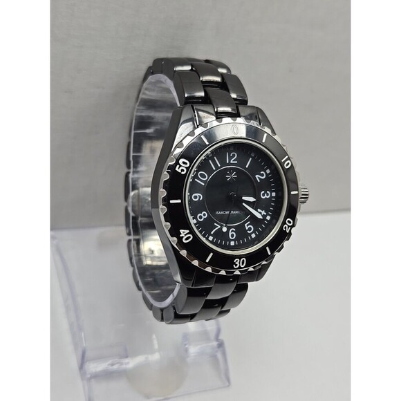 Isaac Mizrahi Live Ceramic Black Watch 35mm Quartz New Battery 3ATM Japan Womens - Picture 3 of 11